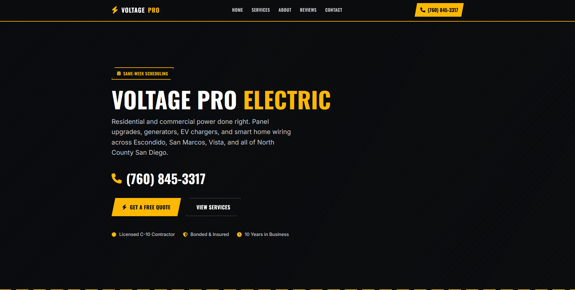 Voltage Pro Electric website